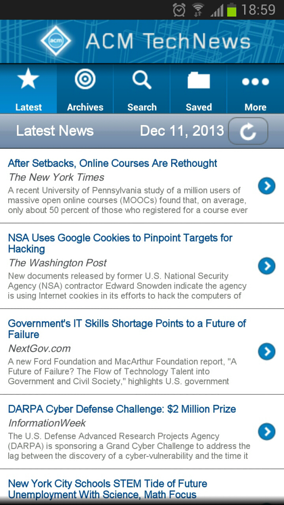 TechNews with list of news